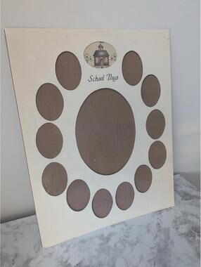 Vintage "School Days" Photo Collage Picture Frame Mat Cardboard Insert Vtg